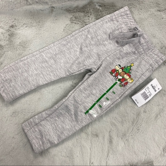 NWT Peanuts Christmas Sweatpants 18 month toddler pants - Picture 1 of 4